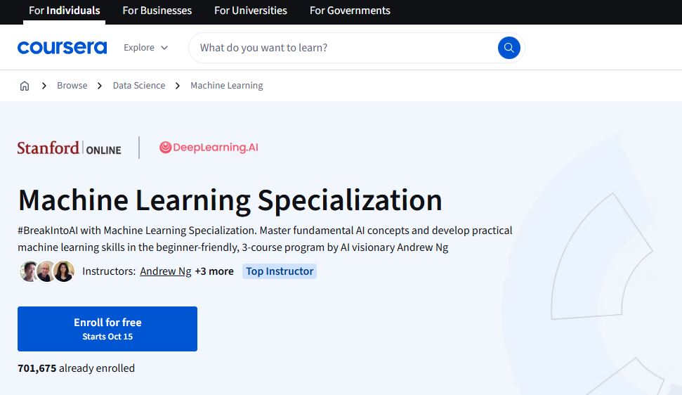 Coursera Machine Learning course