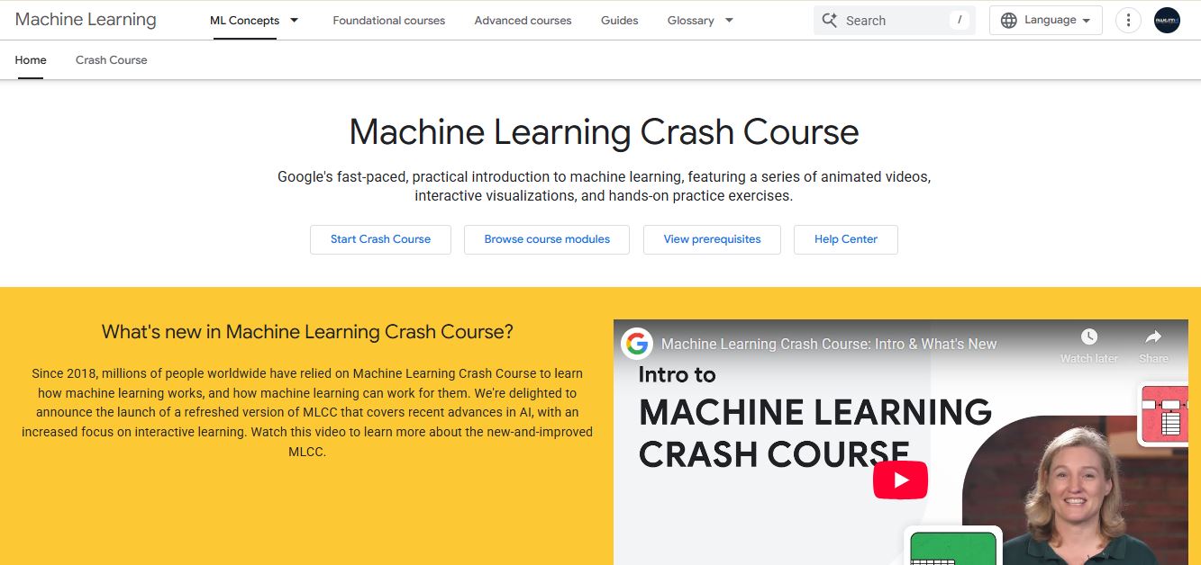 Machine Learning Crash Course