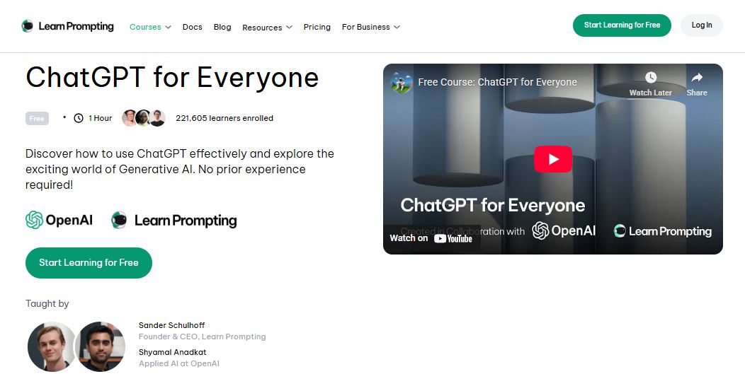 Learn Prompting – ChatGPT for Everyone