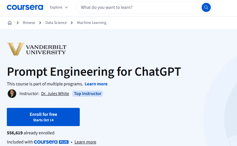 Coursera ChatGPT course