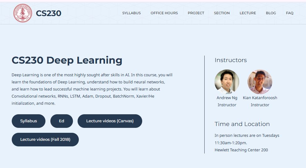 Deep learning Courses