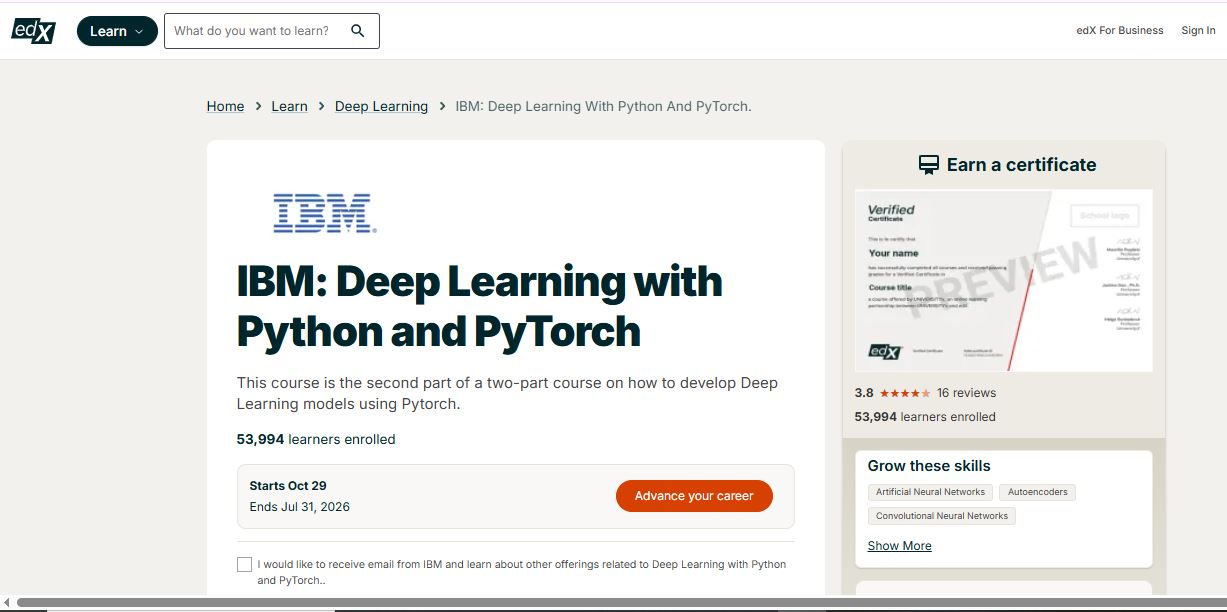 Deep learning Courses