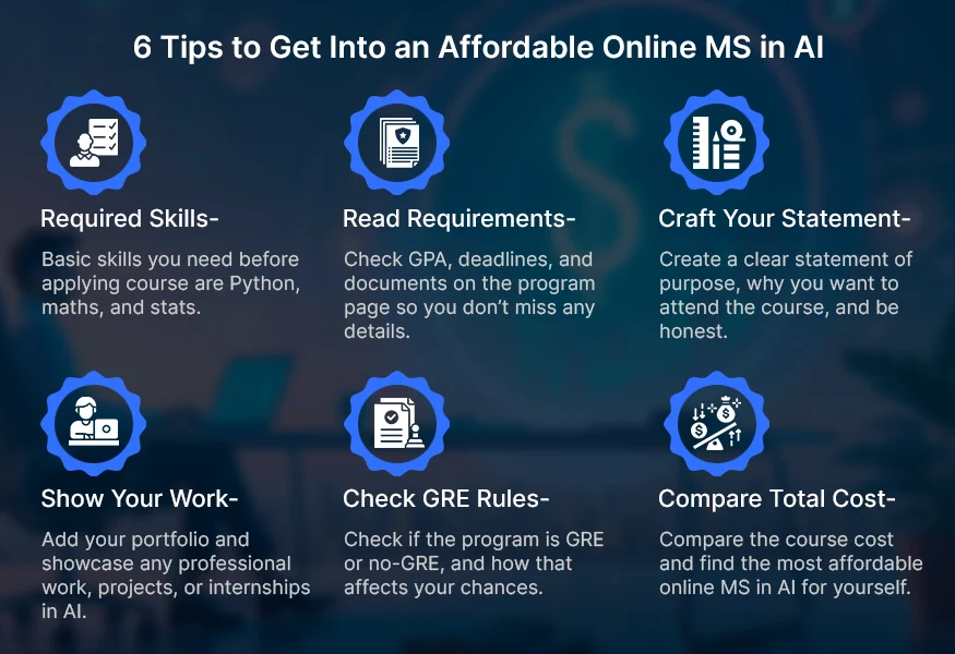 6 Tips to Get Into an Affordable Online Master of Science in Artificial Intelligence Programs