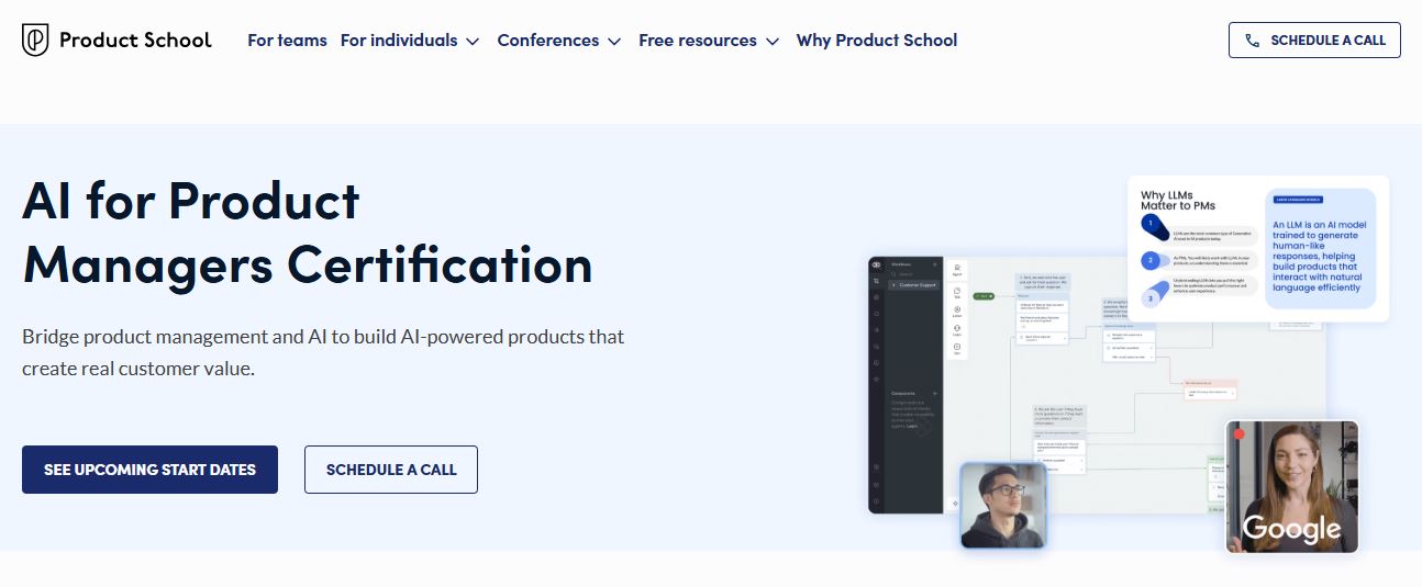 AI Product management courses product school