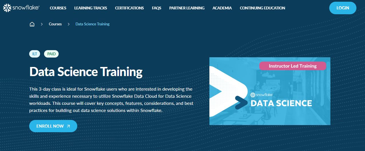 Data science course Snowflake